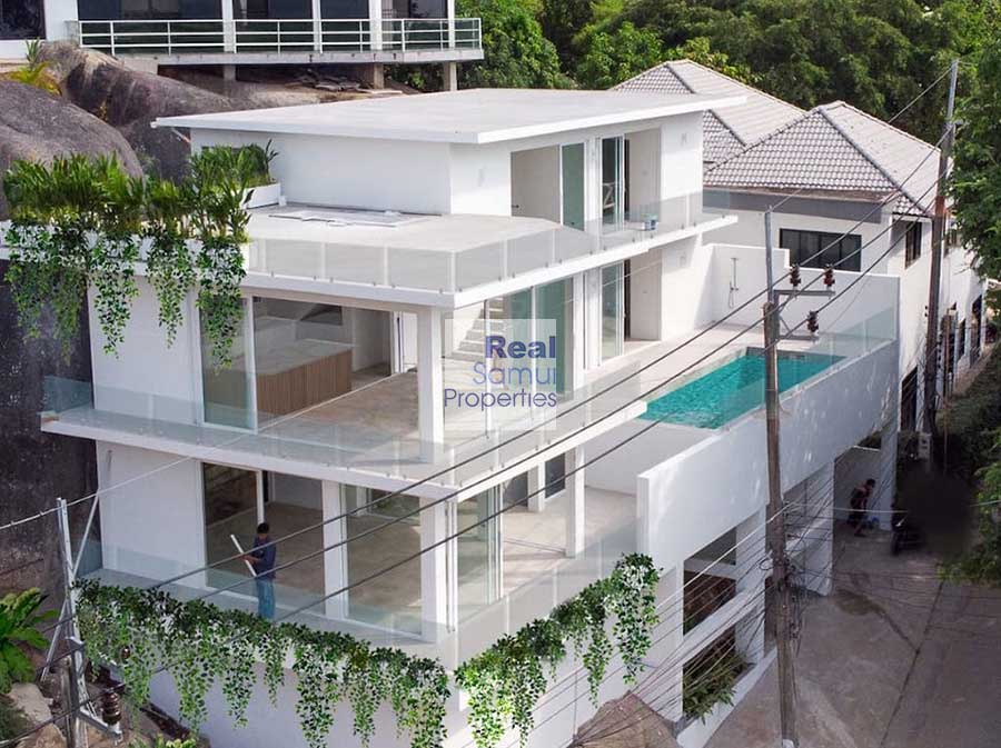 Spacious Detached Modern 4-Bed Sea View Pool Villa, Lamai